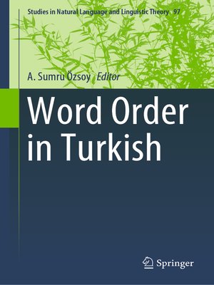 cover image of Word Order in Turkish